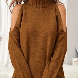 Cold shoulder sweater dress